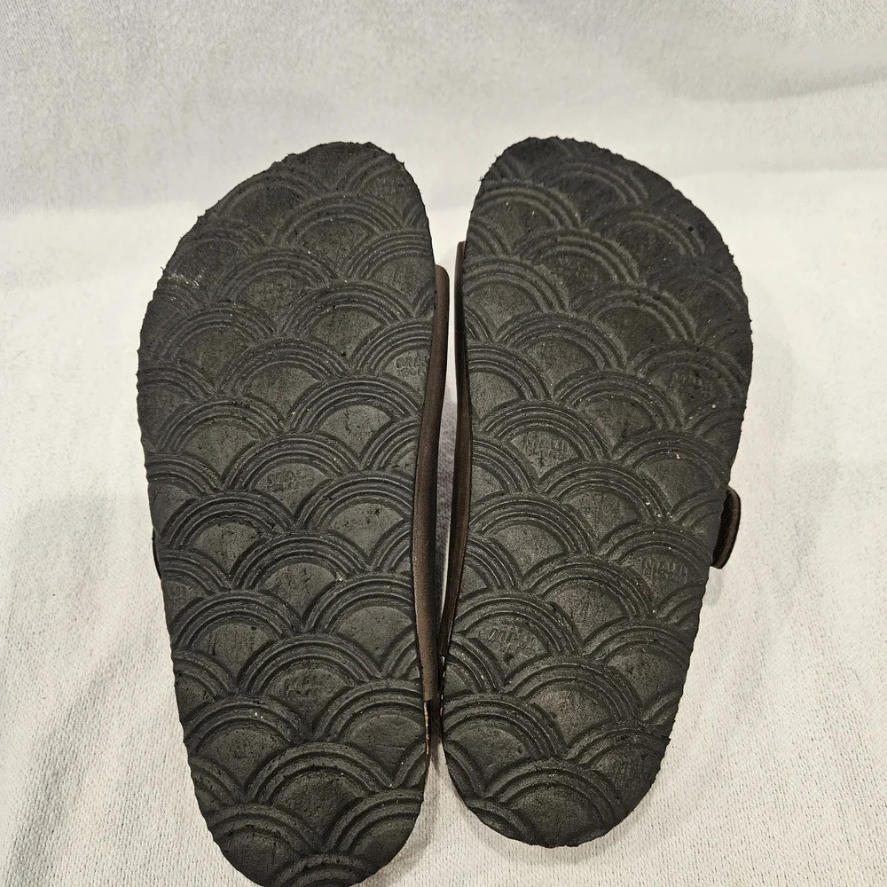 Maui Island kids's Brown Slide Sandals Double Buckle Strap Size 13 New